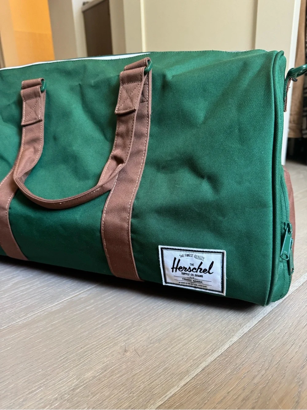 Herschel Supply Company Forest Green Duffel with Brown Trim
